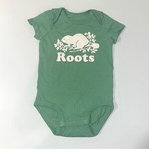 EUC Roots Baby Forest Green Onsie Organic Cotton Bodysuit Size 3-6 Months
